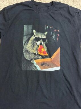 Raccoon Eating Pizza Shirt, Meme Funny Subcategory Identification Graphic Tee